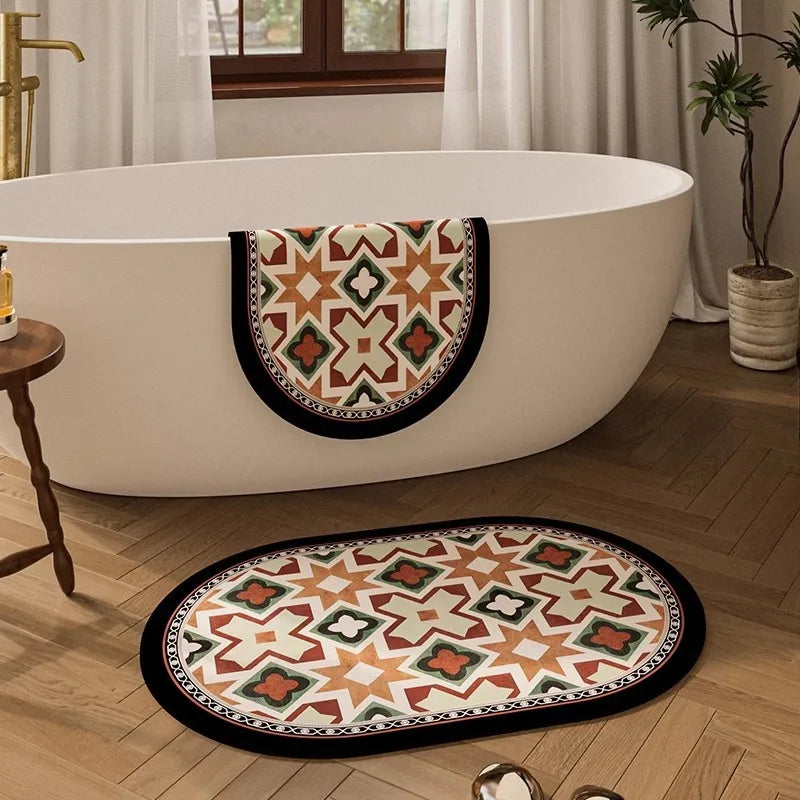 Retro Style Bathroom Mat Set (3pieces)