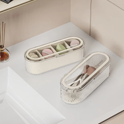 Acrylic Makeup Brush Holder with Lid | Storage Collection | Aroselle