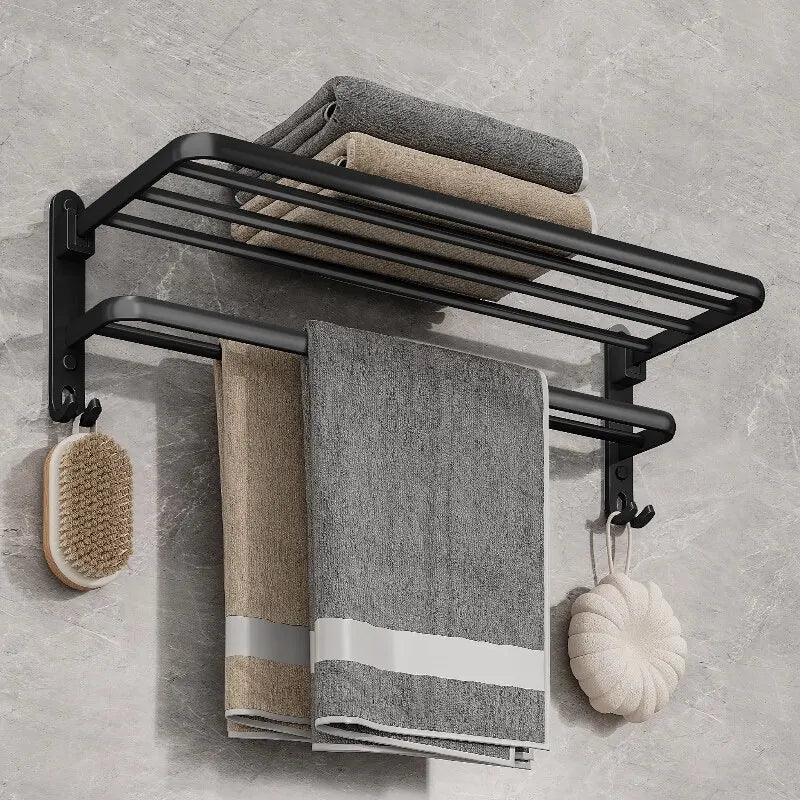 Wall-Mounted Folding Towel Holder