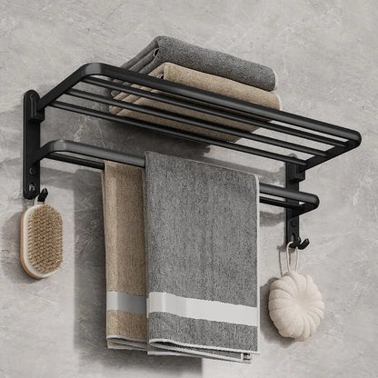 Wall-Mounted Folding Towel Holder