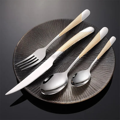 Diamond Handle Cutlery Set (4PCS) | Kitchen Collection | Aroselle