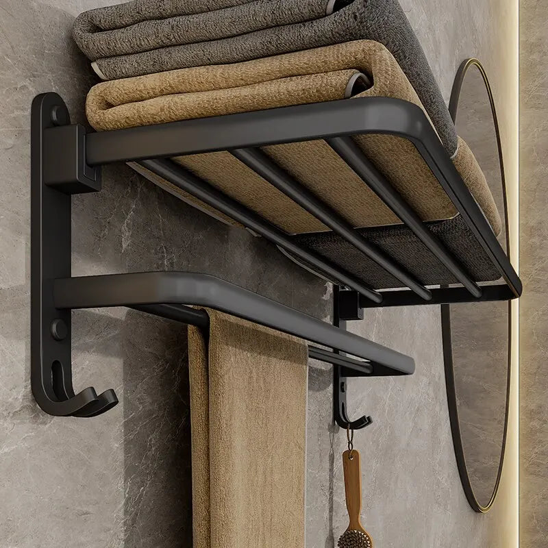 Wall-Mounted Folding Towel Holder