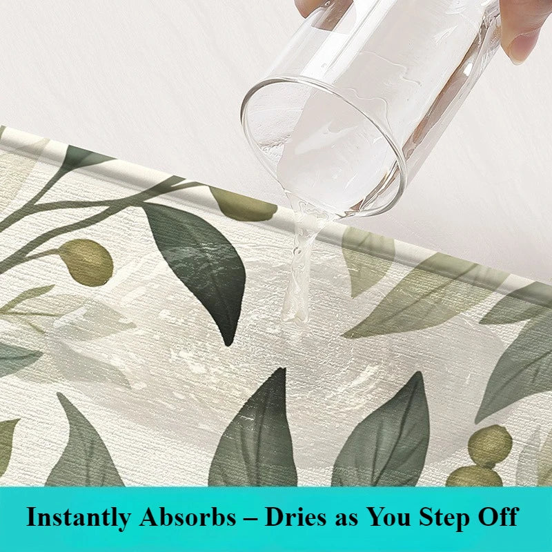 Shower Bath Mat With Floral Design