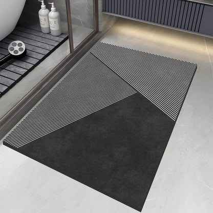 Large Diatomite Bath Mat - Black