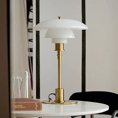 Glass LED Desk Lamp - Minimalist Silver Reading Light