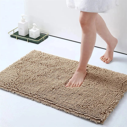 Ultra Soft, Non Slip and Quick Dry Chenille Bath Mat | Bathroom Collection | Aroselle