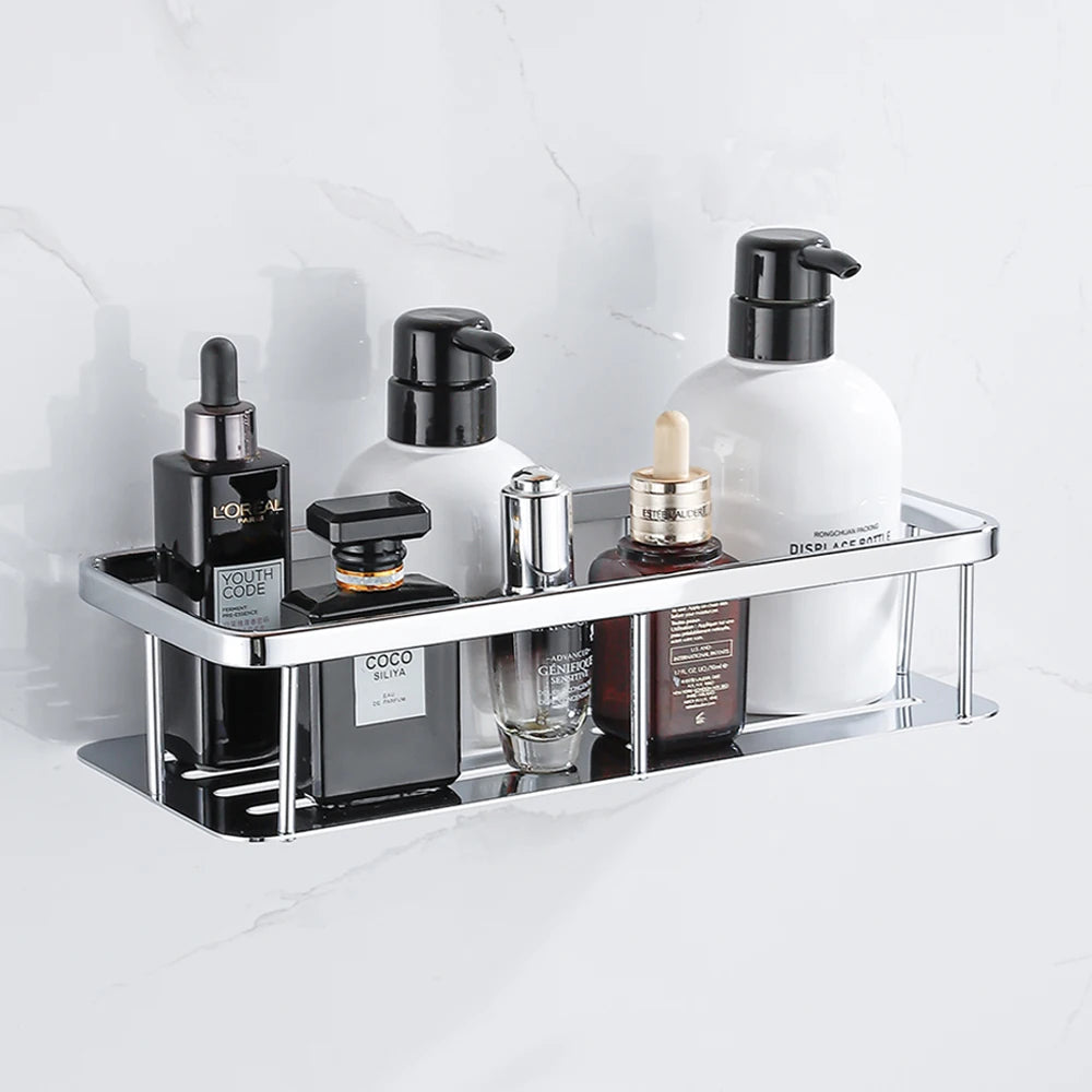 Stainless Steel Wall-Mounted Shower Shelf | Bathroom Collection | Aroselle