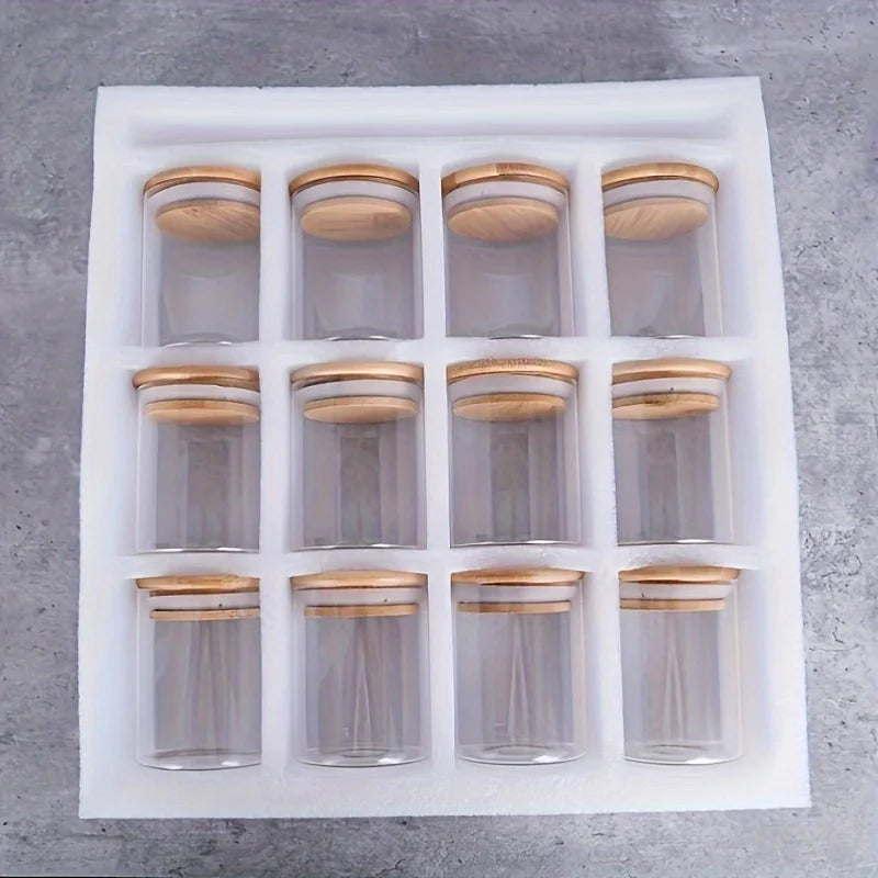 12-Pack Food Storage Glass Jars
