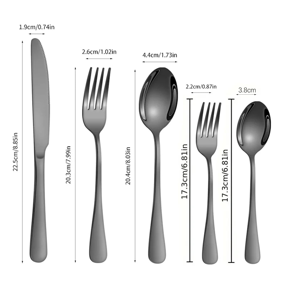 Black Cutlery Set (30PCS) | Kitchen Collection | Aroselle