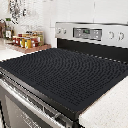 Silicone Induction Cooktop Mat, Heat-Resistant Non-Slip Kitchen Protector in Black and Grey, 71x50cm or 76x53cm Options 2
