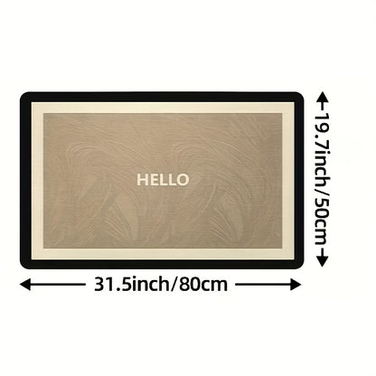 Hello Welcome Door Mat - Heavy Duty Non Slip For Indoor Entryway | Rug Collection | Aroselle