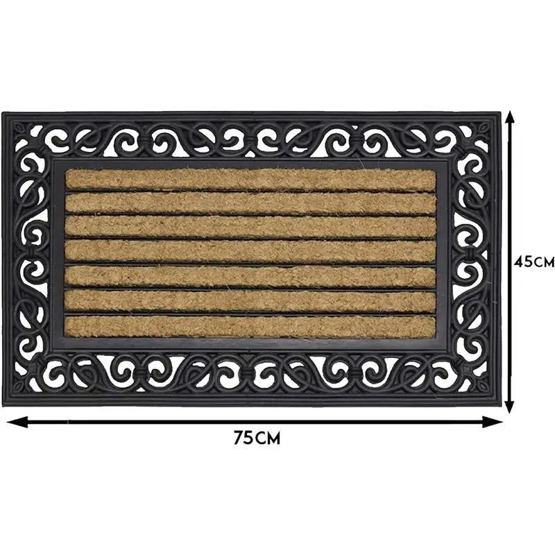Natural Coconut Coir Door Mat - Heavy Duty Non Slip Outdoor Welcome Mat | Rug Collection | Aroselle