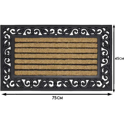 Natural Coconut Coir Door Mat - Heavy Duty Non Slip Outdoor Welcome Mat | Rug Collection | Aroselle