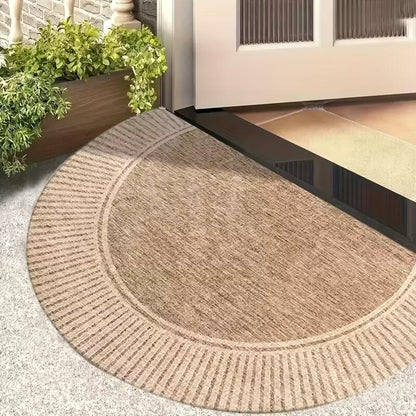 Bamboo Semi-Circular Door Mat - Natural Non Slip Entrance Doormat | Rug Collection | Aroselle