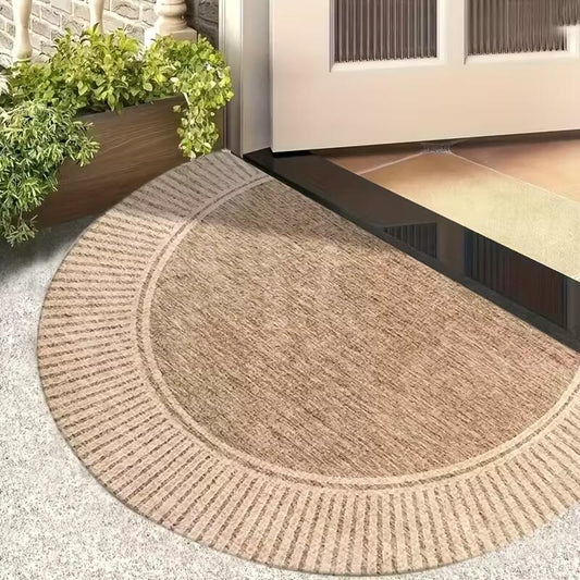 Bamboo Semi-Circular Door Mat - Natural Non Slip Entrance Doormat | Rug Collection | Aroselle