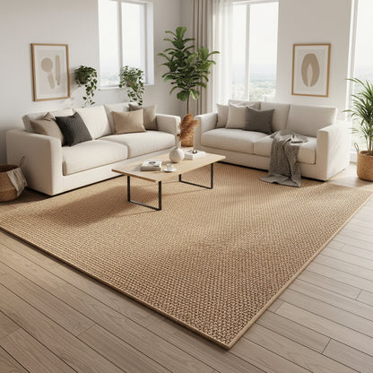 Washable Jute Style Rug - Non Slip Indoor Floor Mat for Living Room & Entryway | Rug Collection | Aroselle