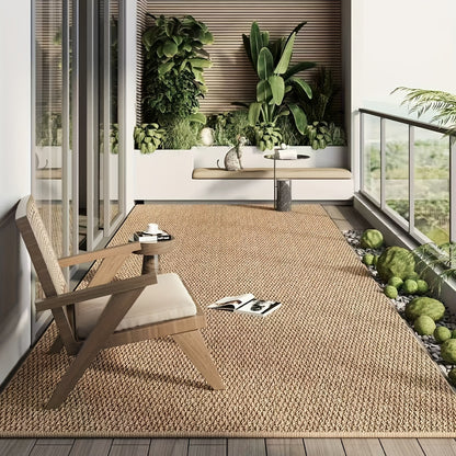 Washable Jute Style Rug - Non Slip Indoor Floor Mat for Living Room & Entryway | Rug Collection | Aroselle