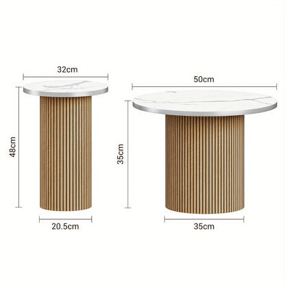 Marble & Wood Coffee Table Set | Furniture Collection | Aroselle