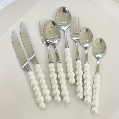 Cutlery Set with Ceramic Handles (5PCS) | Kitchen Collection | Aroselle