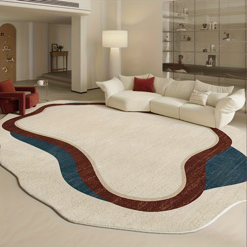 Irregular Abstract Area Rug - Modern Nordic Cream Living Room Carpet | Rug Collection | Aroselle