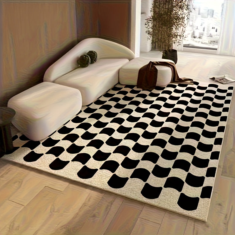 Velvet Large Vintage Check Carpet - Soft & Machine Washable| Rug Collection | Aroselle