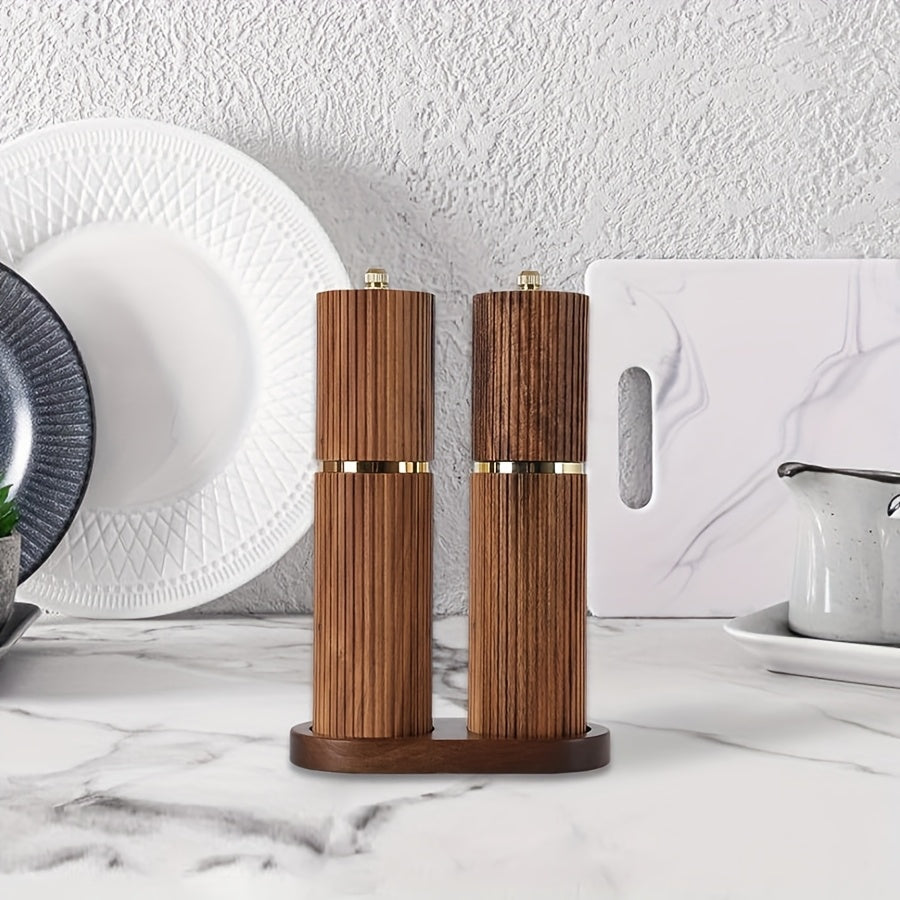 Acacia Wood Salt and Pepper Grinder Set | Kitchen Collection | Aroselle