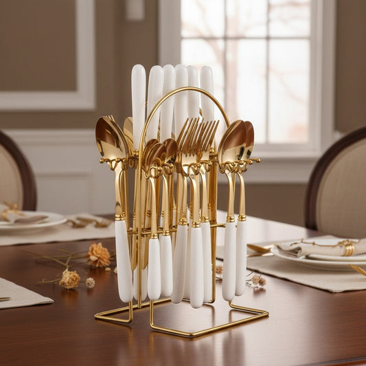 Cutlery Set With Stand (24PCS) | Kitchen Collection | Aroselle