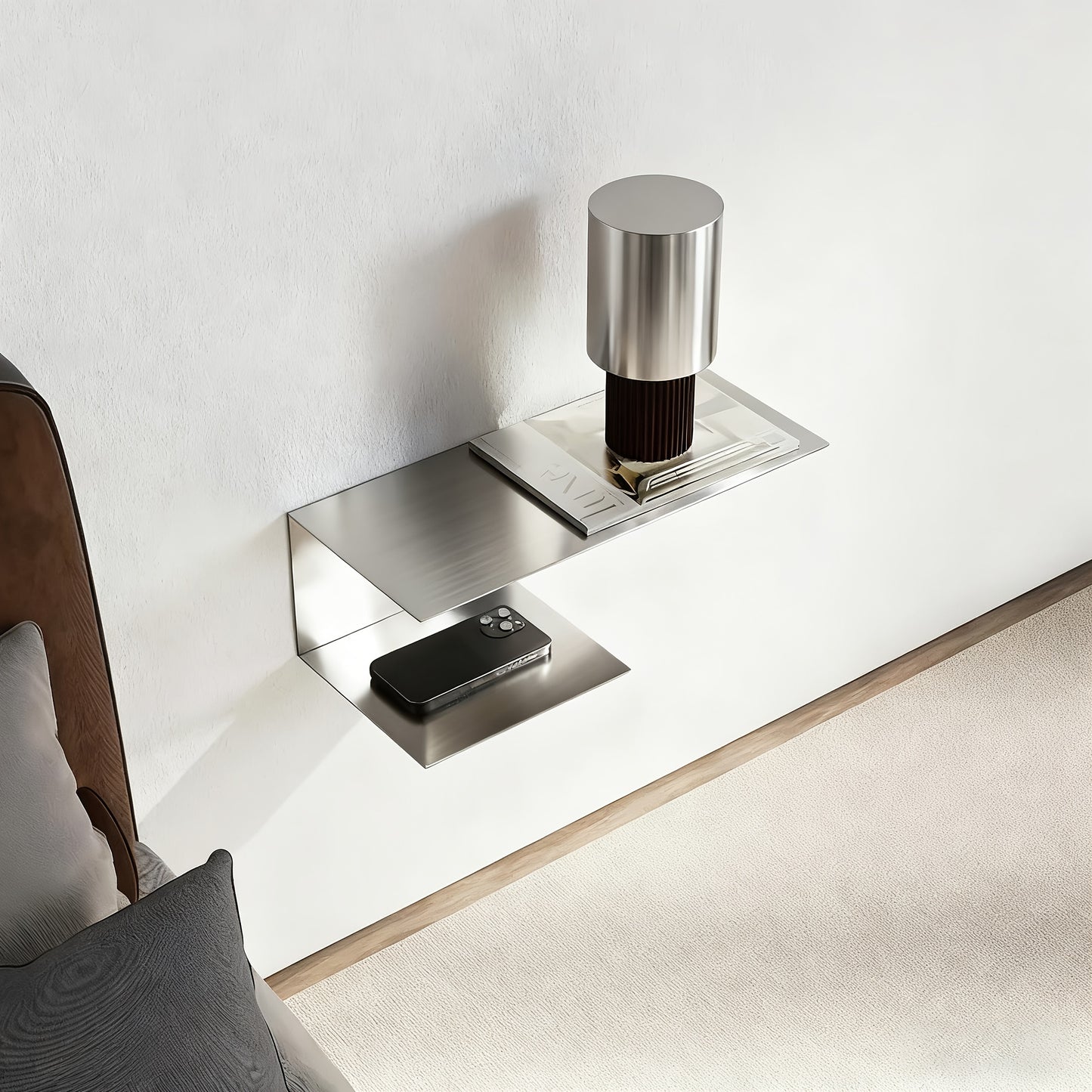 Stainless Steel Bedside Shelf | Furniture Collection | Aroselle