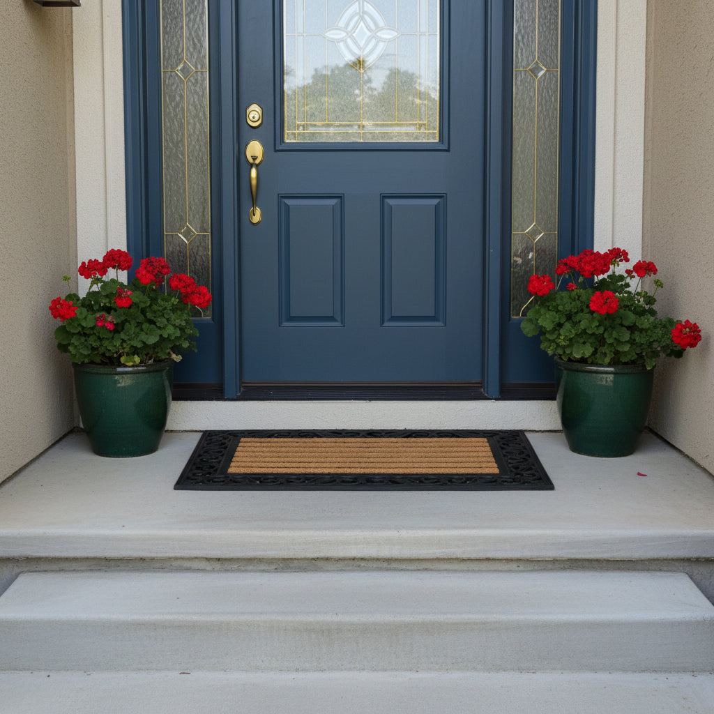 Natural Coconut Coir Door Mat - Heavy Duty Non Slip Outdoor Welcome Mat | Rug Collection | Aroselle