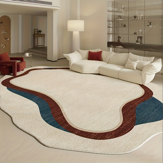 Irregular Abstract Area Rug - Modern Nordic Cream Living Room Carpet | Rug Collection | Aroselle